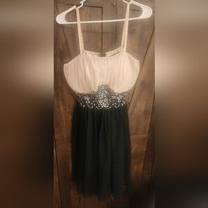 Elegant Black and Cream Dress